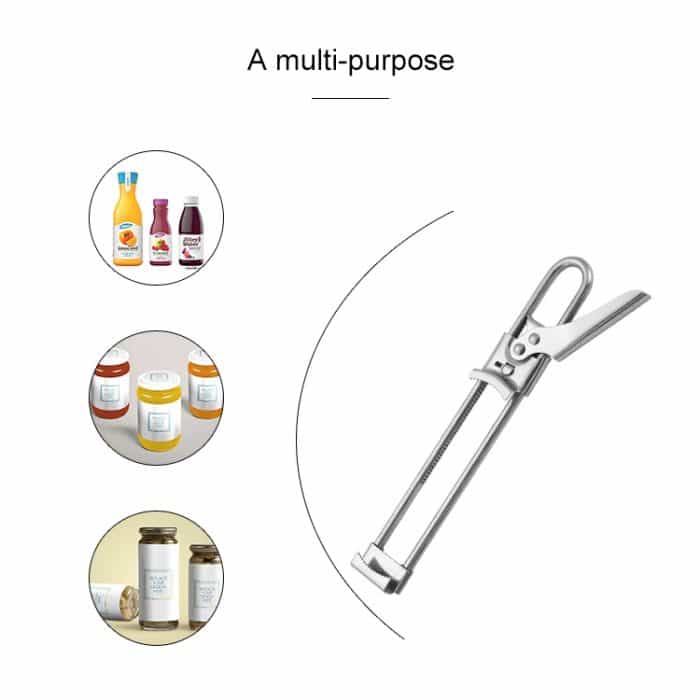 Edelstahl-Flaschenöffner, verstellbarer Dosenöffner, Marmeladenflaschenöffner, Gadget – Bild 6