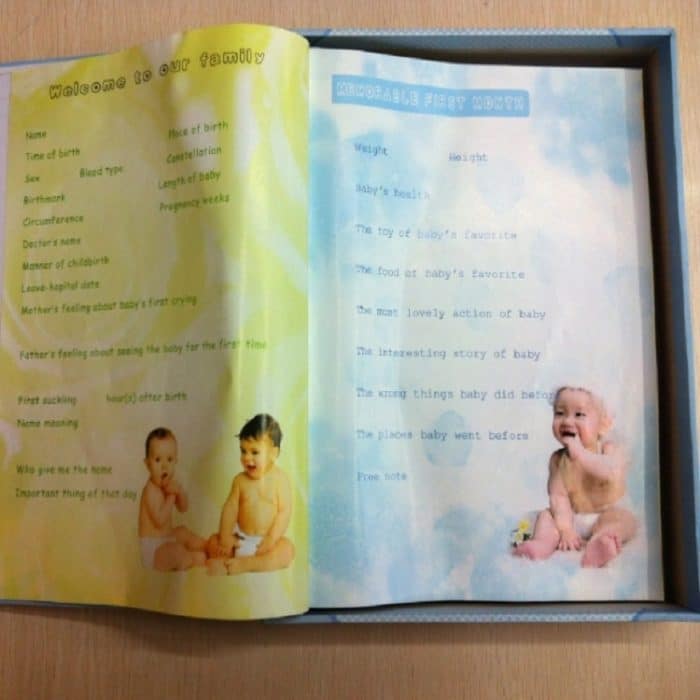 Nettes Baby Interstitial Shadow Integrated Long Record Book – Bild 5