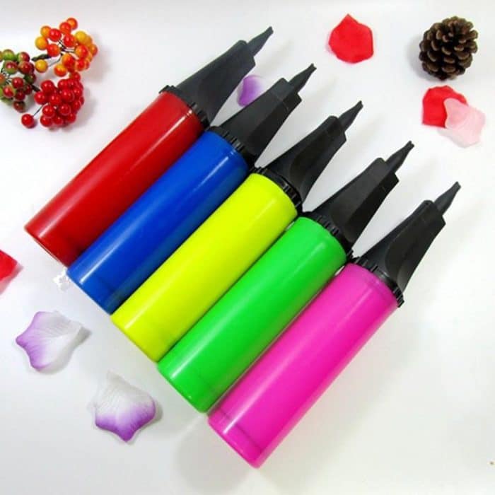 Ballonpumpe, Mini-Kunststoff-Handballon-Inflator, Luftpumpe, tragbare Dekorationswerkzeuge, zufällige Farbe – Bild 2