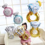 10 Stück Hochzeit, Hochzeit, Raumdekoration, Ballon, Diamantring, Folienballon, Small Pink Diamond Ring, Small Blue Diamond Ring, Small Gold Diamond, Small Rose Gold Diamond, Golden ido Diamond Ring, Silver ido Diamond Ring, Large Gold Diamond... – Bild 5