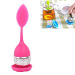 Teebeutel-Teesiebe aus Edelstahl in Blattform aus Silikon, Red, Rose Red, Baby Blue, Yellow