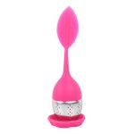 Teebeutel-Teesiebe aus Edelstahl in Blattform aus Silikon, Red, Rose Red, Baby Blue, Yellow – Bild 2