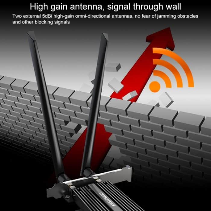 Comfast CF-AX200 PRO 3000MBPS Bluetooth PCI-E WiFi-Netzwerkkarten-Adapter mit 2 Antennen – Bild 6