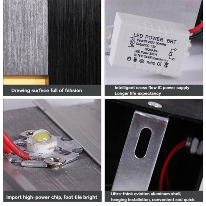 YWXLight 6W Treppe Küche Badezimmer Waschküche Flur Schrank LED Wandleuchte, AC 110-240V – Bild 7