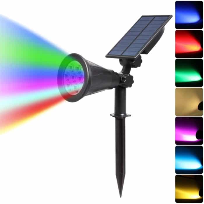 Solarleuchten, 2-in-1, wasserdicht, 4 LED-Solarstrahler, verstellbare Wandleuchte, Landschaftsleuchte, Sicherheitsbeleuchtung – Bild 1