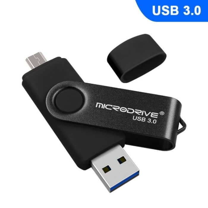MicroDrive 16 GB USB 3.0 Android-Telefon und Computer, drehbare Metall-U-Disk mit doppeltem Verwendungszweck, 16GB – Bild 1