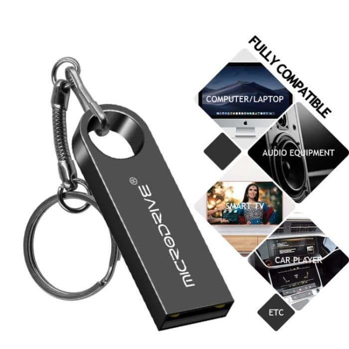 MicroDrive 16 GB USB 2.0 wasserdichte Hochgeschwindigkeits-U-Festplatte aus Metall (grau), 16GB – Bild 5