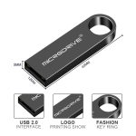 MicroDrive 64 GB USB 2.0 wasserdichte Hochgeschwindigkeits-U-Festplatte aus Metall (grau), 64GB – Bild 6