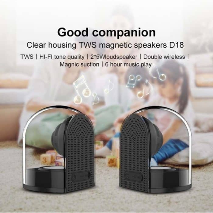 OVEVO True 3D TWS Magnetischer drahtloser Bluetooth-Stereo-Surround-HiFi-Lautsprecher mit vollständig transparentem Zuhause – Bild 6
