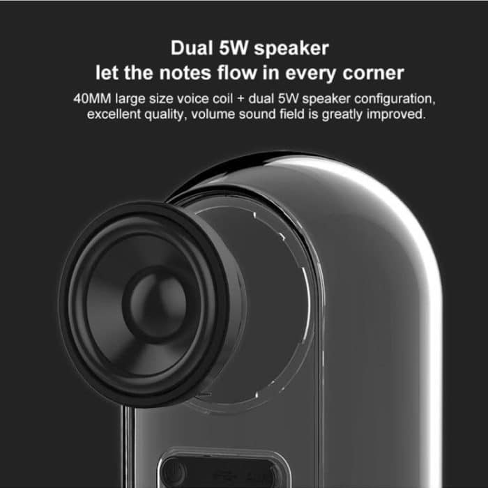 OVEVO True 3D TWS Magnetischer drahtloser Bluetooth-Stereo-Surround-HiFi-Lautsprecher mit vollständig transparentem Zuhause – Bild 10