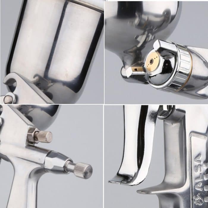 F-3 Aluminium-Spritzpistole Schwerkraft-Spritzpistole Kleine pneumatische Farbspritzpistole – Bild 7