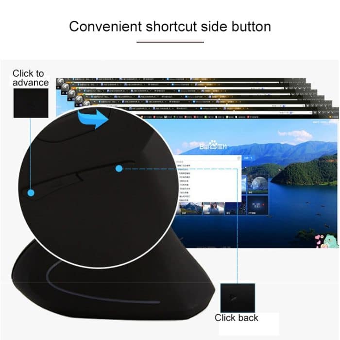 Batterieversion Drahtlose Maus Vertikale optische 2,4-GHz-Maus, Battery Version (Black), Battery Version (White) – Bild 7