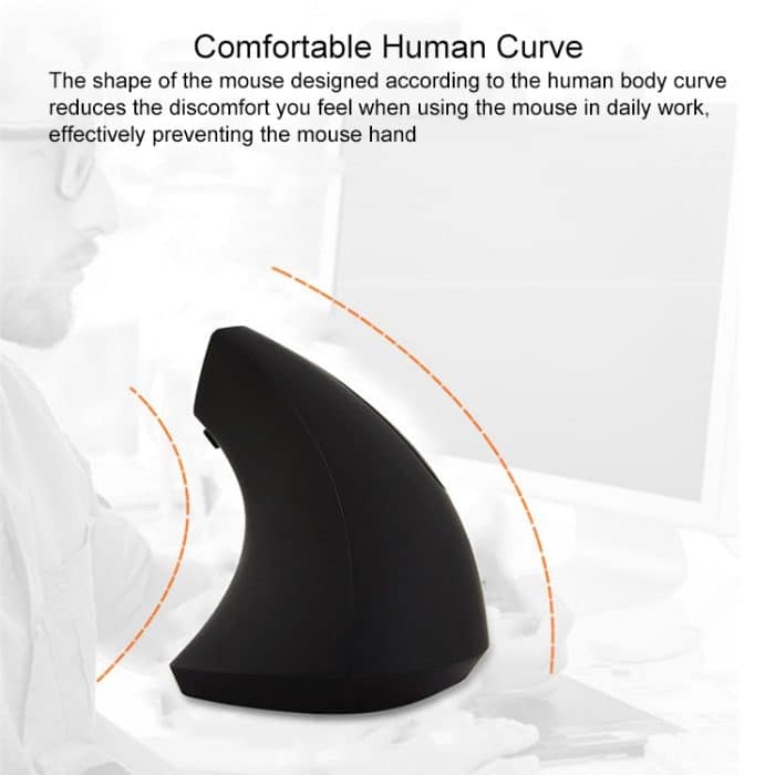 Batterieversion Drahtlose Maus Vertikale optische 2,4-GHz-Maus, Battery Version (Black), Battery Version (White) – Bild 8