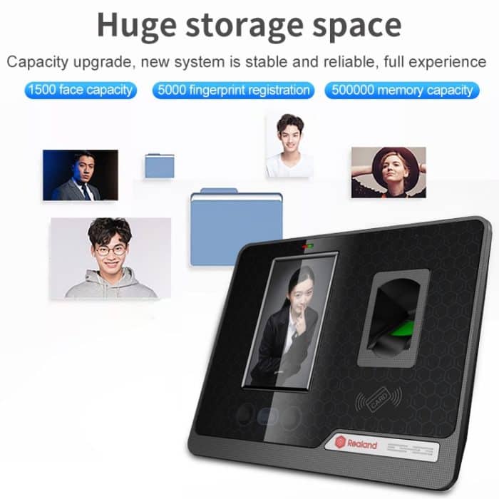 Realand G505 4,3 Zoll Farbe TFT Touchscreen Gesicht Fingerabdruck WiFi Remote Time Attendance Machine – Bild 5