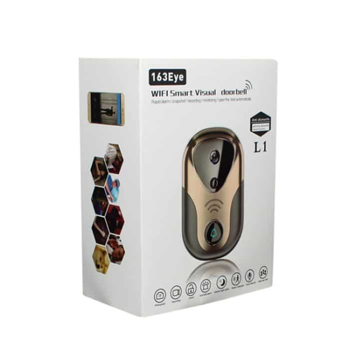 163Eye L1-NJ Smart Visual WIFI 1,3 MP Netzwerk-HD-Intercom-Türklingel, unterstützt Micro-SD-Karte und Nachtsicht, 163Eye Gold, 163Eye – Bild 5