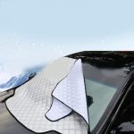 Auto Front Windschutzscheibe Abdeckung Schneedecke Plus Baumwolle Auto Windschutzscheibe Sonnenschutz Winter Auto Schneeschild Abdeckung, zufällige Farblieferung – Bild 5