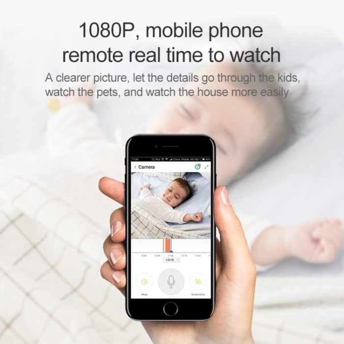 Schwarze Kamera Indoor Home Wireless Wifi Intelligente automatische Verfolgung HD-Netzwerküberwachungskamera – Bild 8