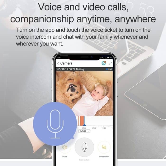 Schwarze Kamera Indoor Home Wireless Wifi Intelligente automatische Verfolgung HD-Netzwerküberwachungskamera – Bild 9