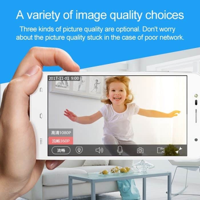 Intelligenter Tracking-Monitor Mobiltelefon Remote Wireless-Netzwerk Wifi-Kamera Cloud-Speicher Intelligente Shaking Head-Netzwerkkamera – Bild 13