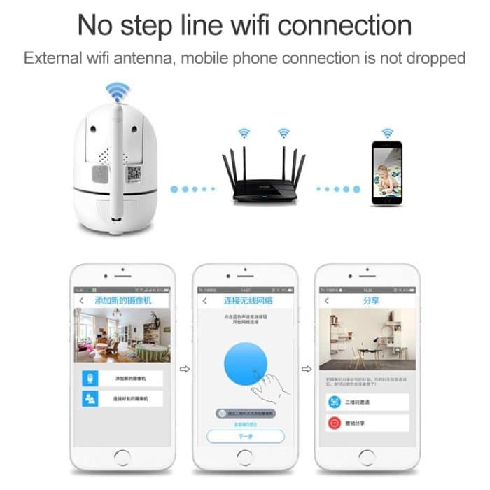 Intelligenter Tracking-Monitor Mobiltelefon Remote Wireless-Netzwerk Wifi-Kamera Cloud-Speicher Intelligente Shaking Head-Netzwerkkamera – Bild 4