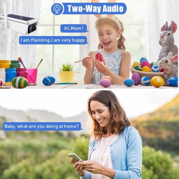 T13-2 1080P HD Solarbetriebene 2,4-GHz-WLAN-Überwachungskamera, Unterstützung der Bewegungserkennung, Nachtsicht, Zwei-Wege-Audio, TF-Karte – Bild 6