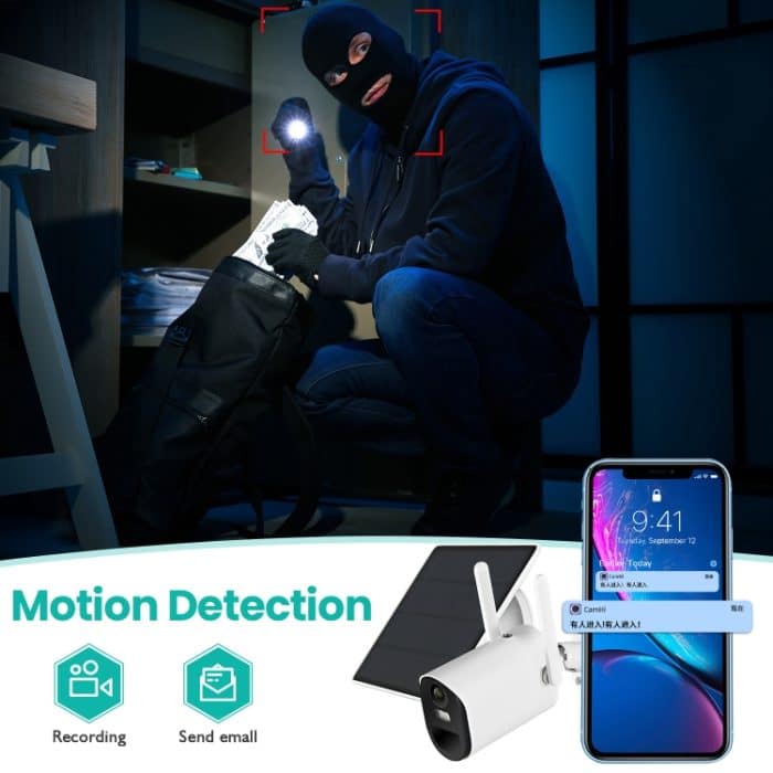 T20 1080P Full HD 4G (US-Version) Solarbetriebene WiFi-Kamera, Unterstützung des PIR-Infrarotsensors für den menschlichen Körper, Nachtsicht, Zwei-Wege-Audio, TF-Karte – Bild 6