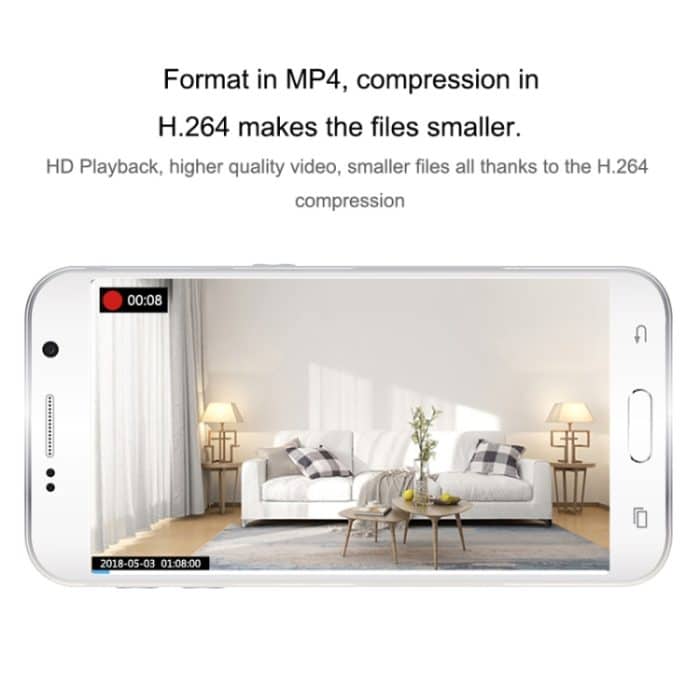 CAMSOY C9 HD 1280 x 720P 70 Grad Weitwinkel Wireless WiFi Tragbare intelligente Überwachungskamera, unterstützt Infrarot-Rechtssicht & Bewegungserkennungsalarm & Loop-Aufnahme & zeitgesteuerte Aufnahme, C9 – Bild 6