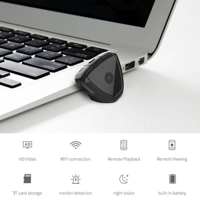 CAMSOY S6 HD 1280 x 720P 70 Grad Weitwinkel tragbare drahtlose WiFi-intelligente Überwachungskamera, unterstützt Infrarot-Rechtssicht & Bewegungserkennungsalarm & Loop-Aufnahme, S6 Black, S6 White – Bild 7