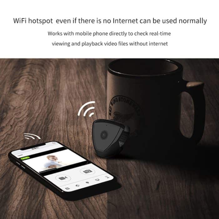 CAMSOY S6 HD 1280 x 720P 70 Grad Weitwinkel tragbare drahtlose WiFi-intelligente Überwachungskamera, unterstützt Infrarot-Rechtssicht & Bewegungserkennungsalarm & Loop-Aufnahme, S6 Black, S6 White – Bild 8