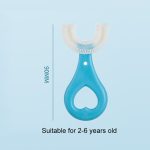 U-förmige Kinder-Baby-handgehaltene weiche Zahnbürste, Putzartefakt für 2–6 Jahre alt, Stil: Herzform, Heart Shape – Bild 3