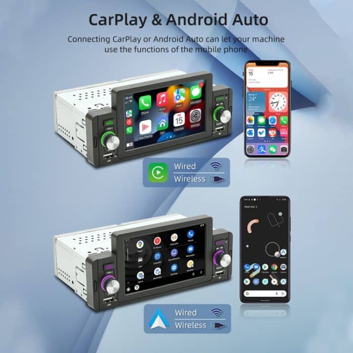 M160W 5-Zoll-Auto-MP5-Player, kabellos, unterstützt Telefon-Spiegelverbindung/Lenkradsteuerung – Bild 10