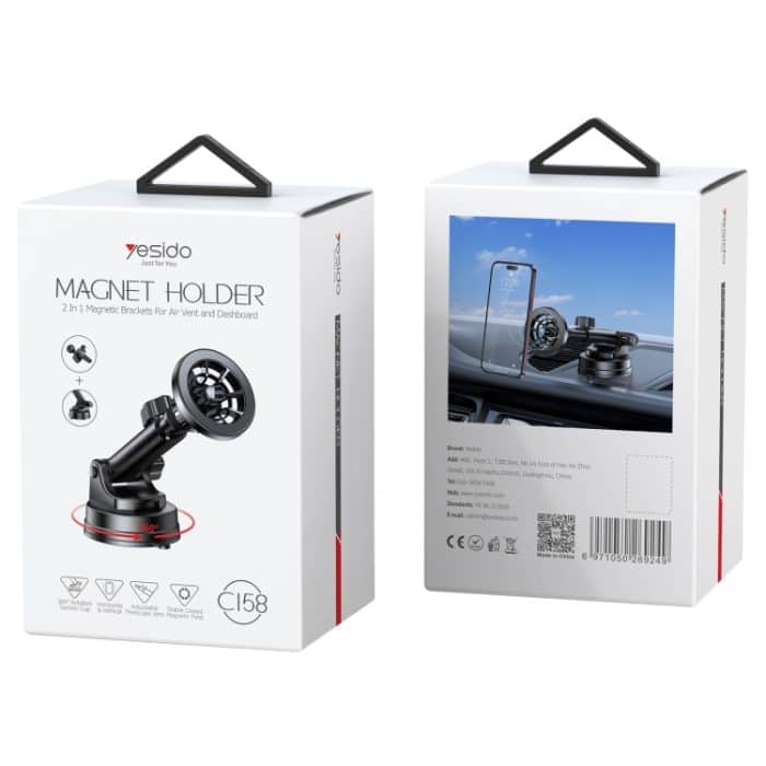 Yesido C158 2-in-1-Magnetring für Auto-Armaturenbrett-Lüftungsschlitz-Telefonhalter, C158 – Bild 13