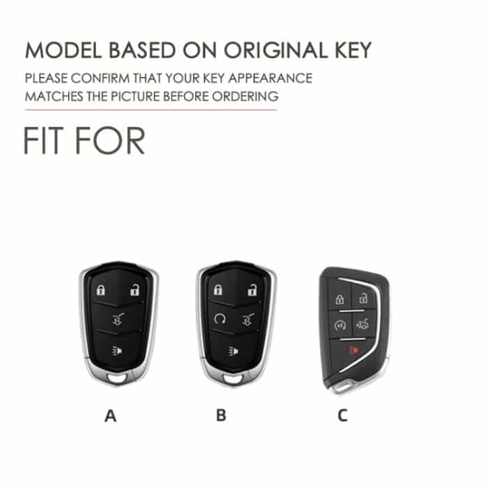Für Cadillac / CT5 / CT6 / XT6 4-Tasten C086 Autoschlüssel Leder Schutzhülle, C086 – Bild 2
