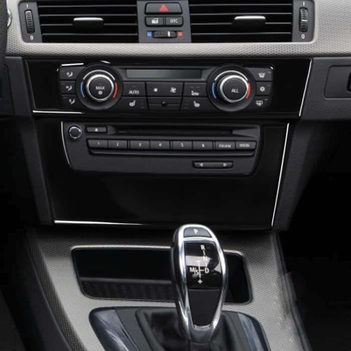 Für BMW 3er E90/E92 2005–2012, Autoklimaanlage, CD-Bedienfeld, hoch, ohne Löcher, dekorativer Aufkleber, Links- und Rechtsantrieb, universell – Bild 4