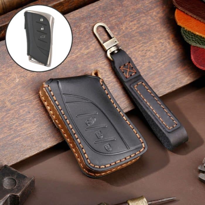 CAR2064B.jpg Für Lexus 3-Tasten-Hallmo-Auto, Rindsleder, Schlüsselschutzhülle, Schlüsseletui, C130 – Bild 1