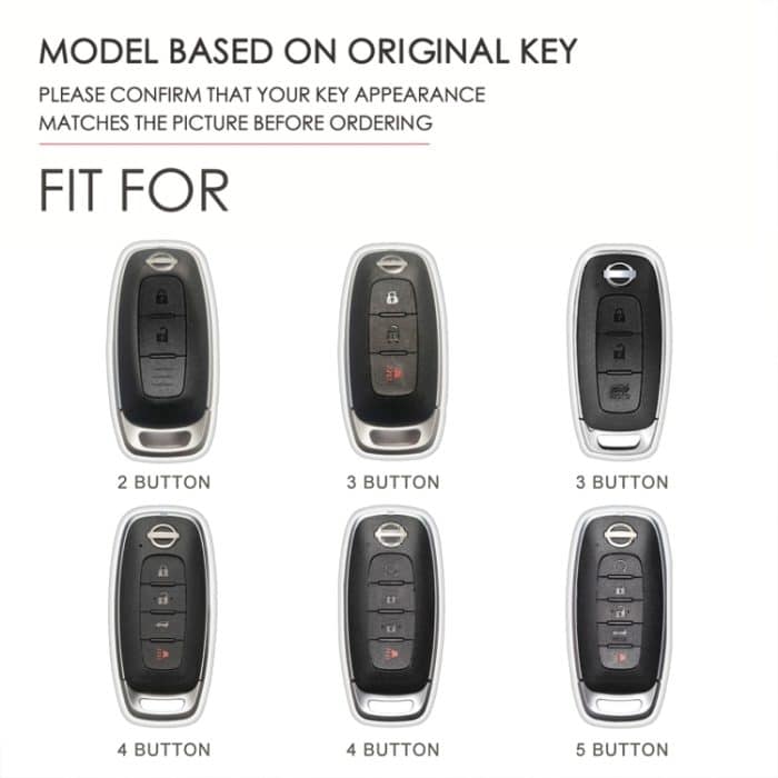 Für Nissan Teana/Ariya 4-taste Start Hallmo Auto Rindsleder Schlüssel Schutzhülle Schlüssel Fall, 4-button Start – Bild 3