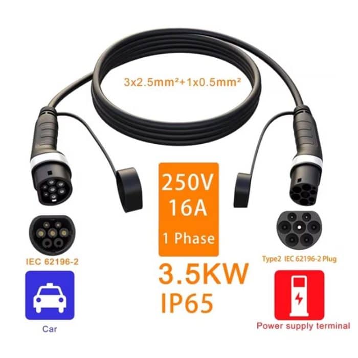 Feyree 250V 16A 1 Phase Home New Energy Elektrofahrzeug Typ 2 Ladeverlängerungskabel Adapterkabel – Bild 2