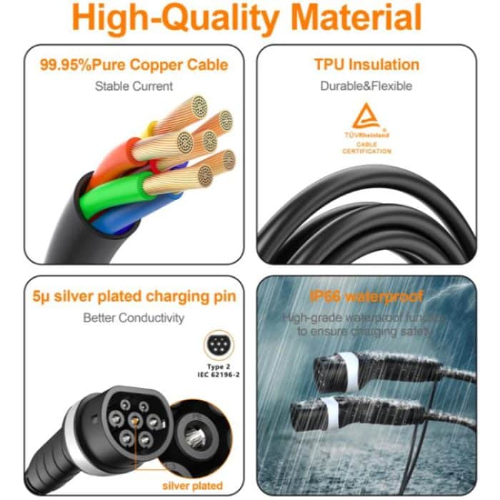 Feyree 250V 32A 1 Phase Home New Energy Elektrofahrzeug Typ 2 Ladeverlängerungskabel Adapterkabel – Bild 8