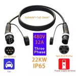 Feyree 480V 32A 3 Phase Home New Energy Elektrofahrzeug Typ 2 Ladeverlängerungskabel Adapterkabel – Bild 2