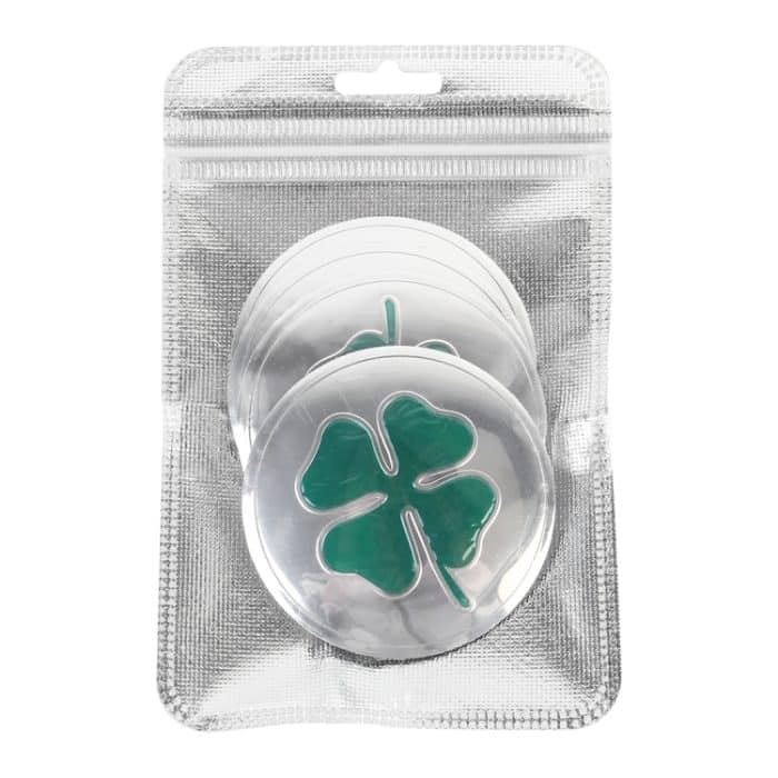 4 in 1 Auto vierblättriges Kleeblatt Muster Radnabe dekorativer Aufkleber Silber, Durchmesser: 5,8 cm – Bild 5