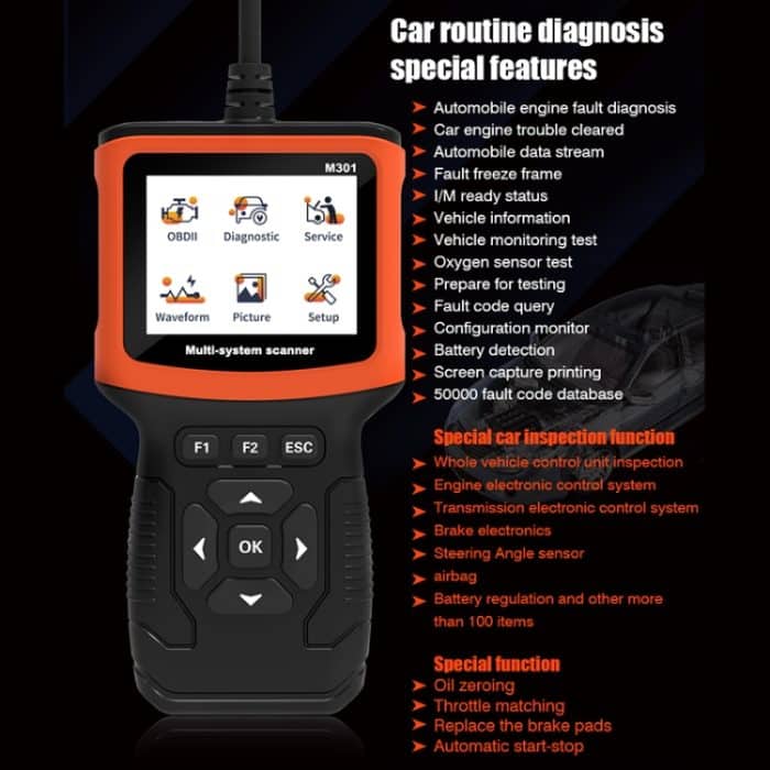M301 9-18V OBD2 Auto-Codeleser-Scanner-Fehlerdetektor – Bild 5