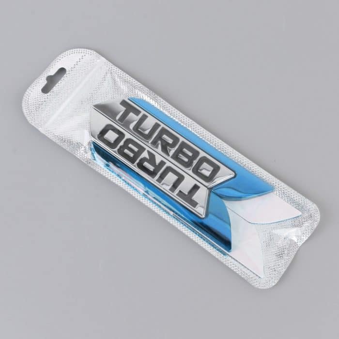 1 Paar personalisierte dekorative Auto-Turbo-Aufkleber aus Aluminiumlegierung, Größe: 11,5 x 2,5 x 0,5 cm, Turbo – Bild 6