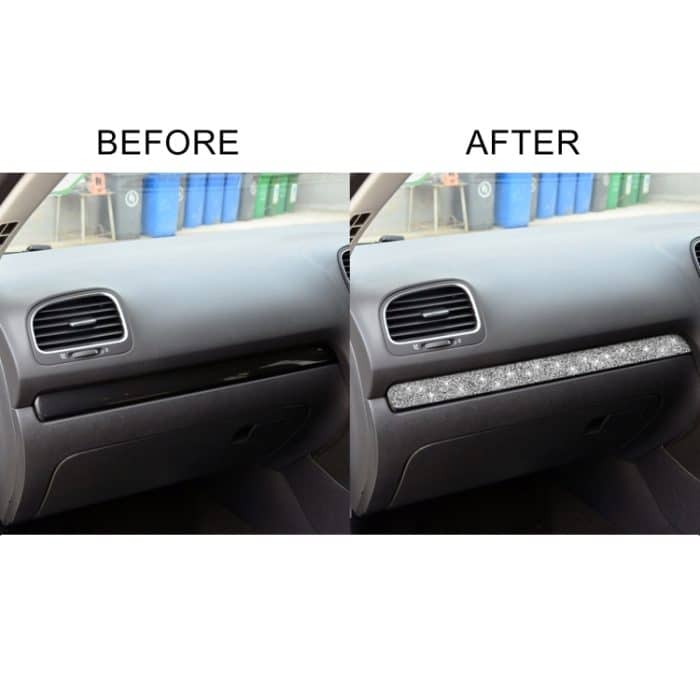 Auto-Zentralsteuerungs-Diamant-Dekorations-Abdeckungsaufkleber für Volkswagen Golf 6 2008–2012, Rechtslenker – Bild 6