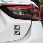 2 Stück Auto Typ D F-SPORT Aluminiumlegierung personalisierte dekorative Aufkleber, Größe: 3,8 x 2,8 x 0,4 cm