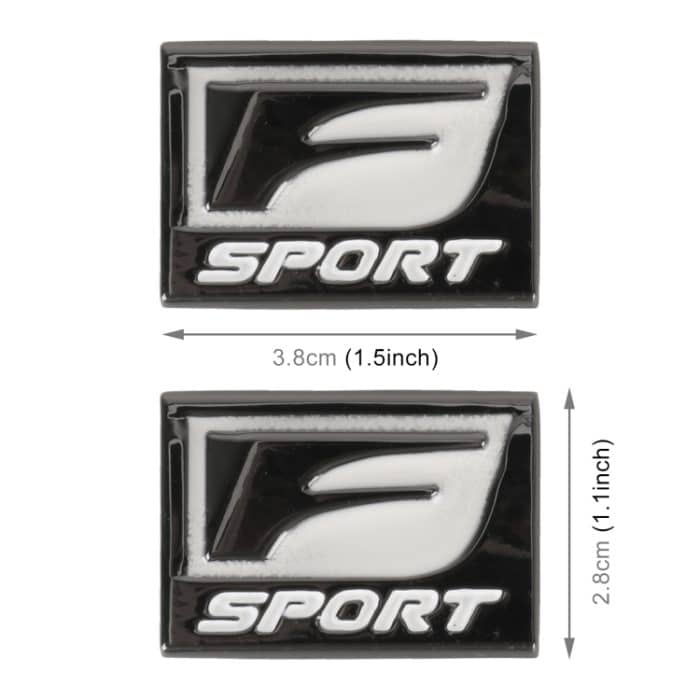 2 Stück Auto Typ D F-SPORT Aluminiumlegierung personalisierte dekorative Aufkleber, Größe: 3,8 x 2,8 x 0,4 cm – Bild 3