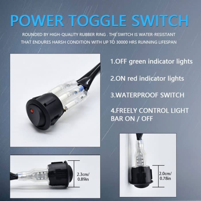 D0034 Geländewagen 300 W runder wasserdichter Schalter-Licht-Kabelbaum – Bild 3