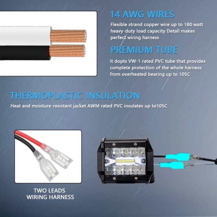 D0034 Geländewagen 300 W runder wasserdichter Schalter-Licht-Kabelbaum – Bild 5