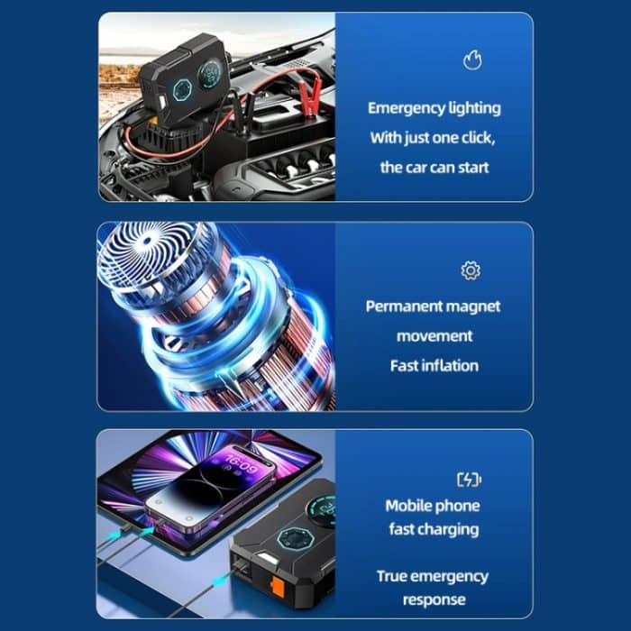 YS03H PT 8400 mAh Auto-Notstart-Stromversorgung, elektrische Luftpumpe, integrierte Maschine – Bild 5