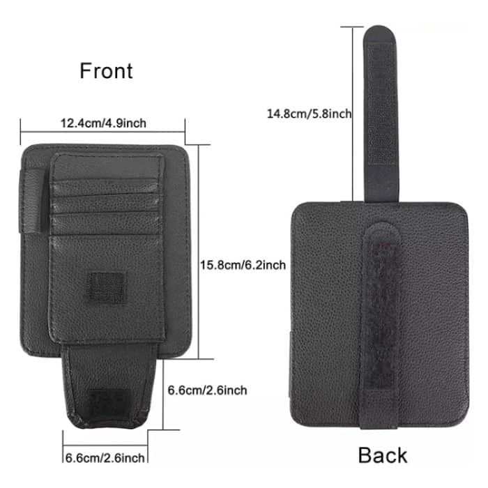 Multifunktionaler Auto-Brillenhalter mit Litschi-Muster, Sonnenblende, Geldscheinhalter, Glasses Holder – Bild 2