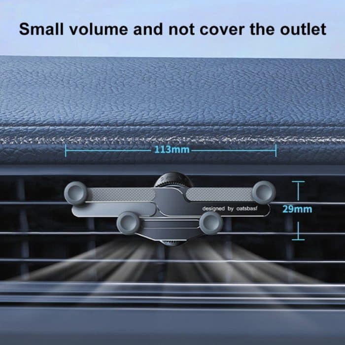 Auto-Knopf-Luftauslass, unsichtbarer Schwerkrafthalter aus Aluminiumlegierung – Bild 5